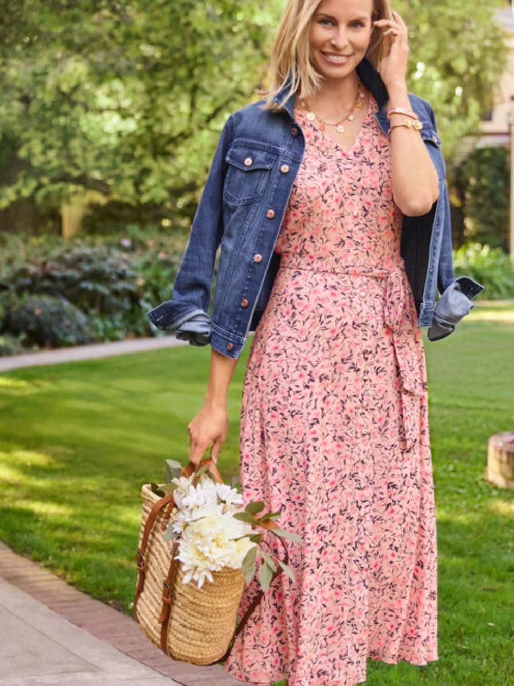 Talbots Floral Feminine Midi Dress Size 2P